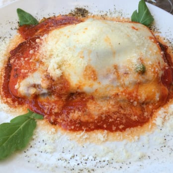Fiero Caffe - Eggplant Parmegiano: Eggplant, spinach and other vegetables covered with a tomato sauce and *a lot* of parmesan! Perfect :D - Coffee & Tea Near Me - San Mateo, California