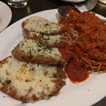 Fruit & Salad - Eggplant Parmesan with Bolognese Sauce - New American Near Me - Pittsford, New York Fruit & Salad - Eggplant Parmesan with Bolognese Sauce - New American Near Me - Pittsford, New York