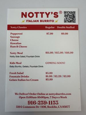Menu photo 3 Notty's Italian Burrito Rocklin, CA Menu photo 3 Notty's Italian Burrito Rocklin, CA