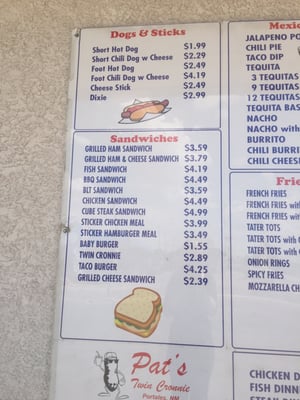 Menu photo 8 Pat's Twin Cronnie Portales, NM Menu photo 8 Pat's Twin Cronnie Portales, NM