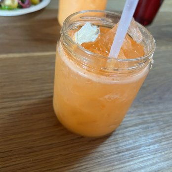 Vic & Al's - Orange Drink cocktail - tequila, cayenne simple, and carrot juice - Cajun/Creole Near Me - Austin, Texas