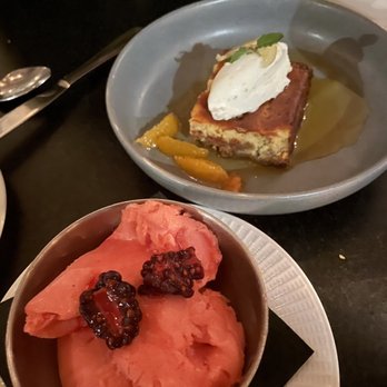 Rossoblu - Berry Sorbet and Farro Cheesecake - Italian Near Me - Los Angeles, California Rossoblu - Berry Sorbet and Farro Cheesecake - Italian Near Me - Los Angeles, California