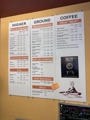 Menu photo 1 Higher Ground Coffee Shingletown, CA Menu photo 1 Higher Ground Coffee Shingletown, CA