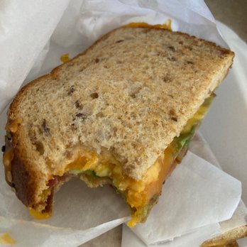 B*tch Don't Grill My Cheese - Bacon Avocado Grilled Cheese, you can see it's barely grilled in the center. - American Near Me - Santa Clara, California