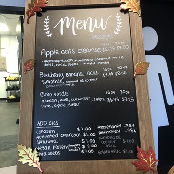 The Juice Experiment - Seasonal menu - Juice Bars & Smoothies Near Me - San Antonio, Texas