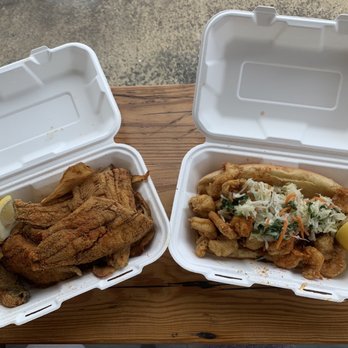 Saltbox Seafood Joint - Trout plate, shrimp roll - Seafood Near Me - Durham, North Carolina Saltbox Seafood Joint - Trout plate, shrimp roll - Seafood Near Me - Durham, North Carolina