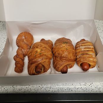 Paris Baguette - Twisted Donut, 2 Pastry Franks and Garlic Sausage Pastry - Bakeries Near Me - Webster, Texas