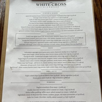 The White Cross - White Cross Menu - Pubs Near Me - London, XGL The White Cross - White Cross Menu - Pubs Near Me - London, XGL
