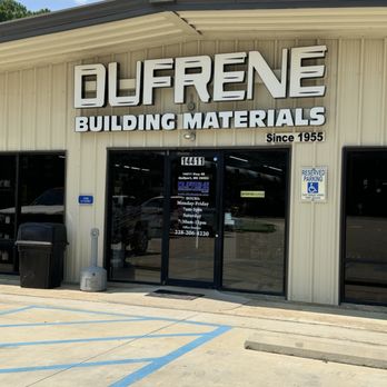 Dufrene Building Materials - View of our lumberyard in Gulfport, MS with roofing and building supplies - Dufrene Building Materials - Building Supplies Near Me - Gulfport, Mississippi