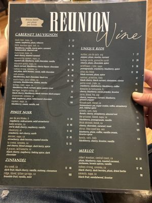 Menu photo 2 Reunion Wine Bar Spring Hill, TN