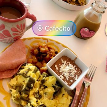 Cafecito - Huevos con nopalitos y cafe de olla. - Mexican Near Me - Fort Worth, Texas
