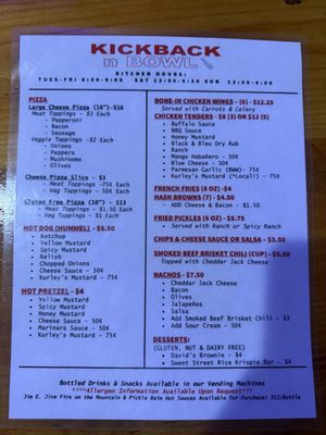 Menu photo 1 Kickback n Bowl East Hampton, CT Menu photo 1 Kickback n Bowl East Hampton, CT