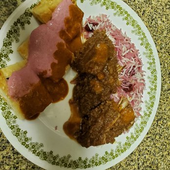 Seven Valleys - Sour cherry pilaf, chicken fesenjan, bread with beet yogurt and hot sauce - Persian/Iranian Near Me - Hoboken, New Jersey