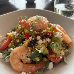 Warm shrimp greek salad Warm shrimp greek salad