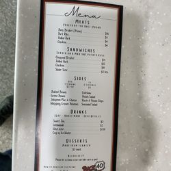 Back 40 BBQ & Bakery - Menu September 2025