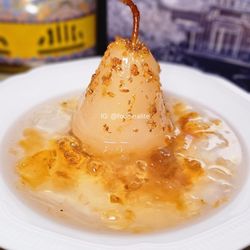 Golden pear dessert