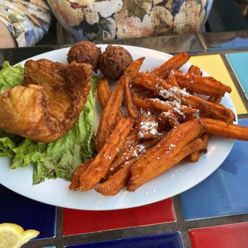 Hidden Treasure Rum Bar & Grill - Fried fish sweet potato fries - Seafood Near Me - Ponce Inlet, Florida Hidden Treasure Rum Bar & Grill - Fried fish sweet potato fries - Seafood Near Me - Ponce Inlet, Florida
