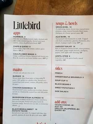 Menu photo 3 Littlebird Restaurant & Bar Jackson, TN Menu photo 3 Littlebird Restaurant & Bar Jackson, TN