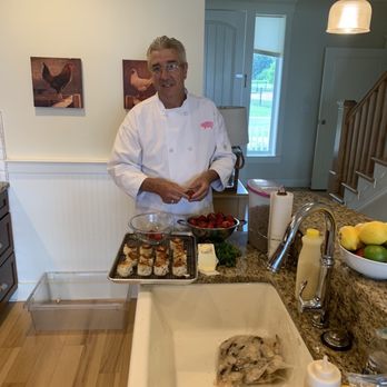 Cochon on 2nd - Chef with crab cake appetizer - Diners Near Me - Williamsburg, Virginia