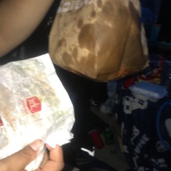 Jack in the Box - Food sooooo greasy goes through the bag. Asked for fresh tacos and got them like this. Used manners - Burgers Near Me - Fairfield, California Jack in the Box - Food sooooo greasy goes through the bag. Asked for fresh tacos and got them like this. Used manners - Burgers Near Me - Fairfield, California