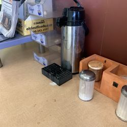 Miss Donuts - Dirty and empty coffee station