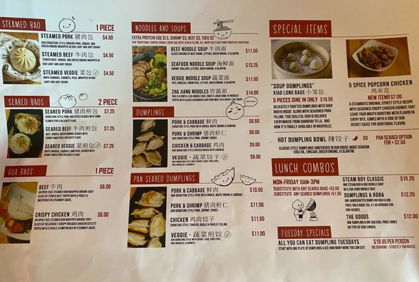 Menu photo 7 Steam Boys Madison, AL