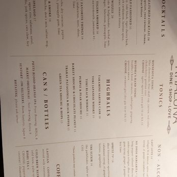 Khâluna - Drink menu as of 2/20/26 - Laotian Near Me - Minneapolis, Minnesota