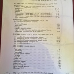 Partial menu