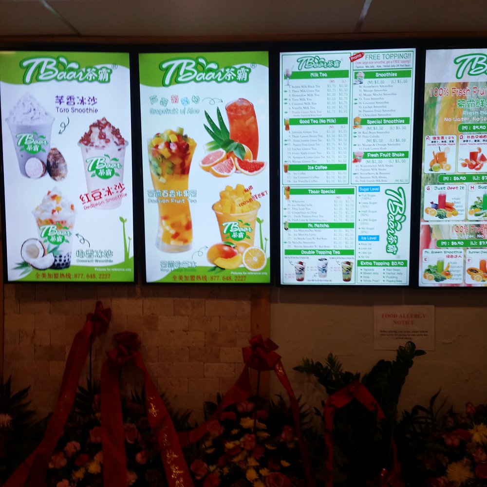 Tbaar - Big menuuuu - Bubble Tea Near Me - Brookline, Massachusetts