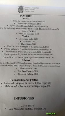 Menu photo 1 Centro Montañés Buenos Aires, C
