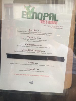 Menu photo 2 El Nopal Paris, 75 Menu photo 2 El Nopal Paris, 75
