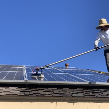 Pristine Solar Cleaning - Our Technician Manager Connor working hard! - Solar Panel Cleaning Near Me