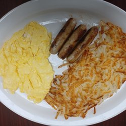 Sunshine Cafe - Eggs, turkey sausage and golden hashbrowns