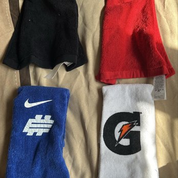 Style Adix Alterations & Custom Apparel - Velcro added to 3 Nike Elite 11 coaches towels and custom made Gatorade football towel. - Sewing & Alterations Near Me - Simi Valley, California Style Adix Alterations & Custom Apparel - Velcro added to 3 Nike Elite 11 coaches towels and custom made Gatorade football towel. - Sewing & Alterations Near Me - Simi Valley, California