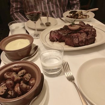 Jeffrey's - 42oz porterhouse is king for a reason. Mushrooms, potatoes and brussel sprouts all good. - American Near Me - Austin, Texas
