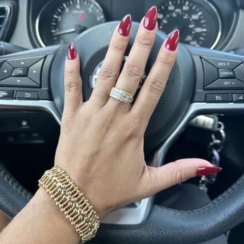 Toi Spa - Gel X manicure, color is got the blues for red - Day Spas Near Me - Davie, Florida