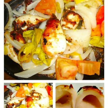 Auntie Pasto's - Red Pepper Calamari ($8.50 for 4 pc): Baby calamari stuffed with cheese & grilled with pepperoncini, onions & tomatoes. - Italian Near Me - Honolulu, Hawaii