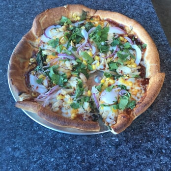 Pie Five Pizza - Barbecue chicken pizza, I added corn and spinach - Pizza Near Me - Arlington, Texas Pie Five Pizza - Barbecue chicken pizza, I added corn and spinach - Pizza Near Me - Arlington, Texas