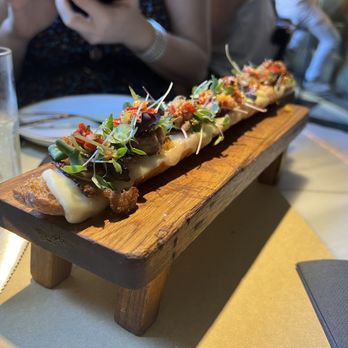 Juana la Loca - Grilled beef sweetbread bruschetta- very fatty & rich, delicious! - Tapas/Small Plates Near Me - Madrid, M