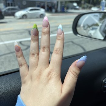 HN Passion Nails - Gel X colorful French tip done by Nicole! LOVE - Nail Salons Near Me - Glendale, California