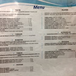 Lily's Mexican Market - The menu!