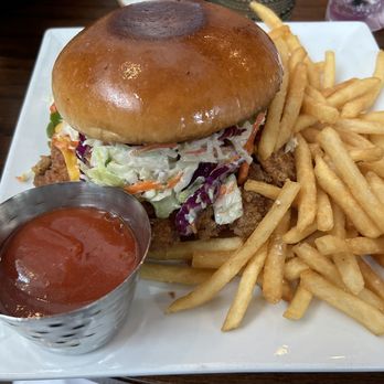 The Glen - Spicy Chicken sandwich - fries were good, sandwich was ok too though not spicy - Seafood Near Me - Frisco, Texas The Glen - Spicy Chicken sandwich - fries were good, sandwich was ok too though not spicy - Seafood Near Me - Frisco, Texas