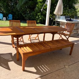 Our table and chairs they stained for us