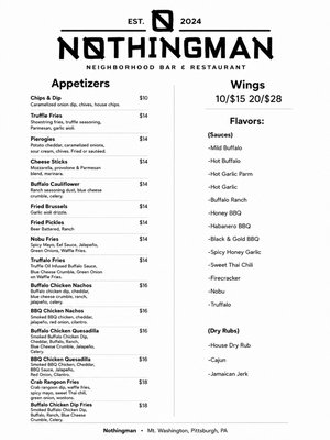 Menu photo 1 Nothingman Pittsburgh, PA Menu photo 1 Nothingman Pittsburgh, PA