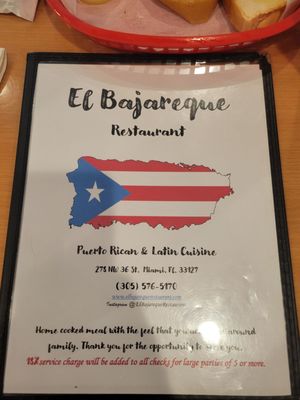 Menu photo 1 El Bajareque Restaurant Miami, FL Menu photo 1 El Bajareque Restaurant Miami, FL