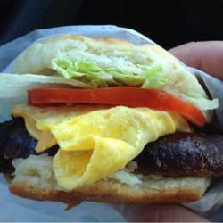 Marathon - Smoked sausage breakfast biscuit.