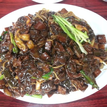 Pan Holic - seafood fried noodles with black soybean sauce. - Chinese Near Me - Anaheim, California Pan Holic - seafood fried noodles with black soybean sauce. - Chinese Near Me - Anaheim, California