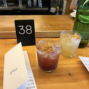 Apteka - Cocktails (Slivovitz on the left) - Vegan Near Me - Pittsburgh, Pennsylvania