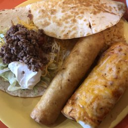 Taco, quesadilla, flauta and burrito