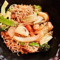 Restaurant Wong - Nouilles Singapour aux crevettes